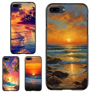 sunset beach sea horizon Hard Black Case For Apple iPhone 12 13 14 15 16 - Picture 1 of 25