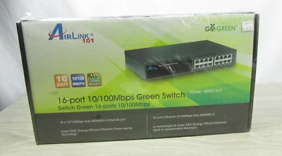 Airlink 101  ASW316v2 16-Port 10/100Mbps Green Ethernet Switch, NEW SEALED - Image 1 of 3