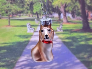 MINIATURE MINI  MERCURY GLASS CHRISTMAS ORNAMENT DACHSHUND DOG 2"  NWOT - Picture 1 of 3