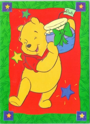 WINNIE THE POOH Cleo Christmas Greeting Card w/ Envelope Disney MG88 - Image 1 of 3