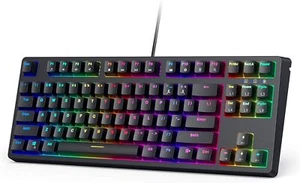 Mechanical Keyboard Gaming Keyboard RGB Backlit with Clicky Blue Switches - Picture 1 of 8
