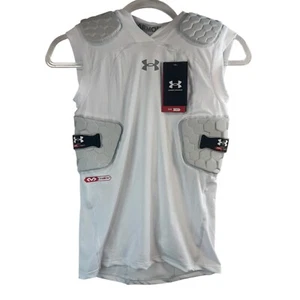 Under Armour Gameday Pro 5-Pad Top Sz L White Compression Shirt Football Warcore - Picture 1 of 7