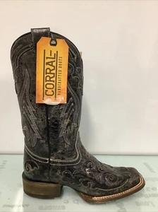 Corral Western Black Snake Square Toe Boots, Women’s Size 6.5M, Preowned. - Picture 1 of 9