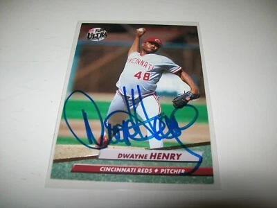 1992 FLEER ULTRA DWAYNE HENRY AUTOGRAPH SIGNED AUTO #483 CINCINNATI REDS - Image 1 of 2