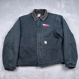 Chaqueta De Colección Carhartt Arctic Para Hombres 46 Alta Negra J02 Negra Cuello Pana - Imagen 1 de 13