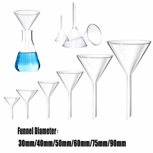 30mm/40mm/50mm/60mm/75mm-120mm Miniature Lab Glass Funnel Borosilicate Glassware - Picture 1 of 12
