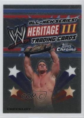 2008 Topps WWE Heritage Chrome John Cena Checklist #100 - Image 1 of 2