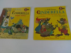 Vintage Walt Disney Cinderella Records 45 RPM 6 In A Mickey Mouse Club Record - Picture 1 of 3