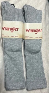Wrangler Mens Ultra Dri Seamless Toe Western Boot Socks 4 Pair Large Light Gray - Picture 1 of 11