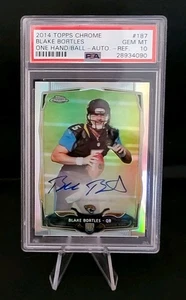 2014 Topps Chrome Blake Bortles Rookie Auto RC Refractor #122/150 Jaguars PSA 10 - Picture 1 of 2