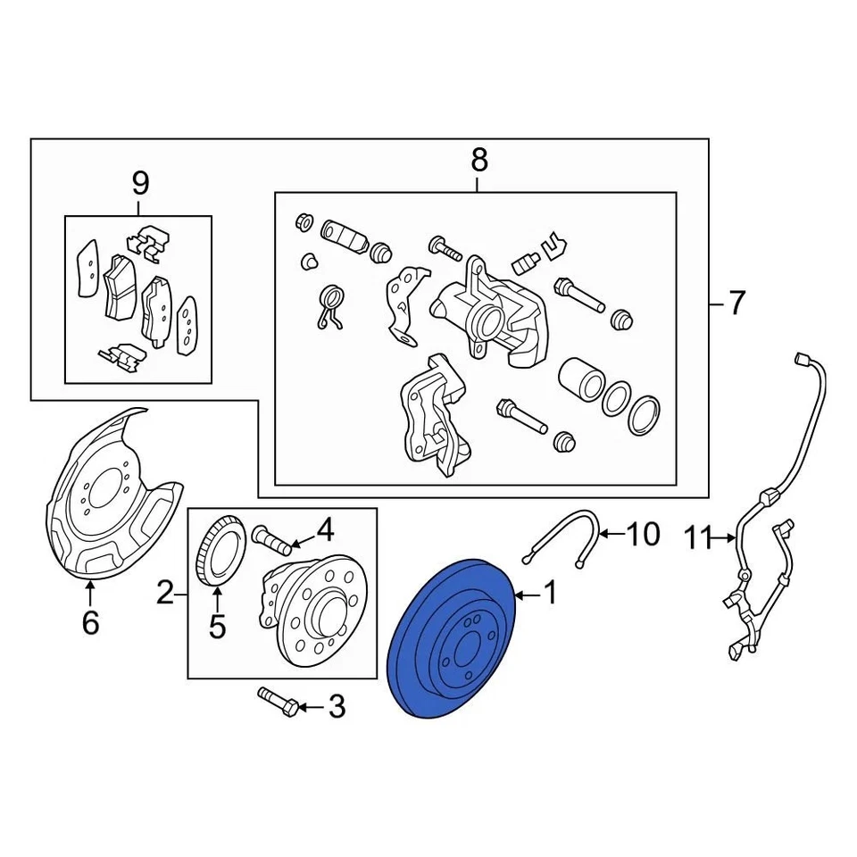 For Hyundai Elantra GT 2013-2020 Hyundai 584113X300 Rear Disc Brake Rotor Foto 1 de 4