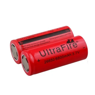 UltraFire 26650 Battery 3.7V Flat Top Rechargeable Cell - Image 1 of 4