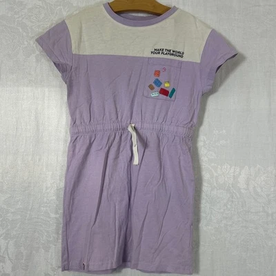 Vestido H&M Lego Niñas 3T 4T Púrpura Blanco NUEVO Haz del mundo tu patio de recreo Foto 1 de 4