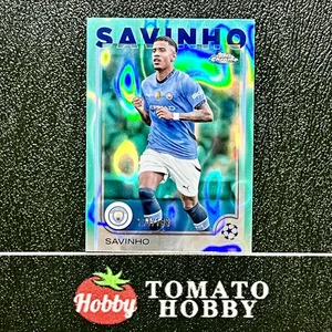 TOPPS CROMO UEFA 2024-25 SAVINHO/199 REFRACTOR DE LAVA AQUA MCI - Imagen 1 de 2
