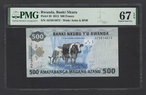 Rwanda 500 Francs 1-1-2013 P38 Uncirculated Grade 67 - Picture 1 of 2