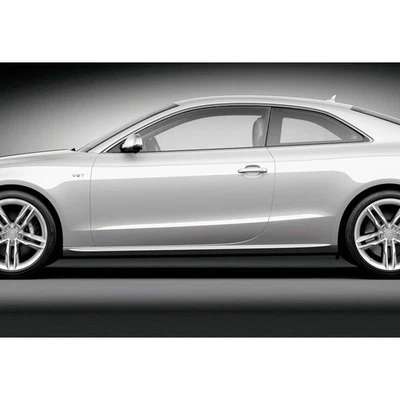 For Audi A5 B8 2007–2016 S-Line Style Side Skirts Piano Black Vacuum Plastic — 第 1/3 张图片