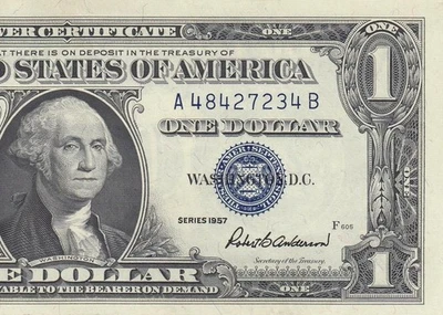 1957 UNITED STATES SILVER CERTIFICATE $1 "A" (( GEM UNC )) - Image 1 of 4