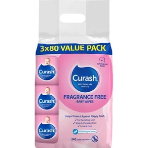 Curash Baby Wipes Fragrance Free 240 Pack - Picture 1 of 8