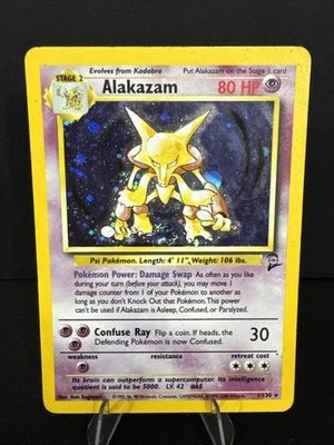 Pokémon Alakazam Base Set 2 Holo Unlimited Rare Card 1/130 1999-2000 LP - Image 1 of 2
