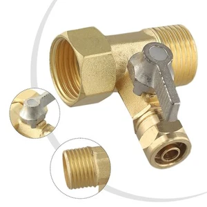 Inlet Ball Valve Tee Valve Adapter 3 Way Active Nut All Copper Alloy Copper - Photo 1/12