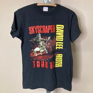 Camiseta De Colección David Lee Roth Rascacielos 1988 Tour Puntada Única Negra L ¡Excelente! - Imagen 1 de 6