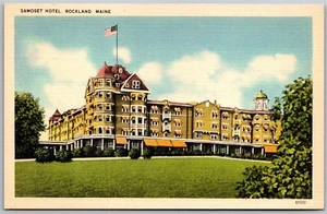 Vtg Rockland Maine ME Samoset Hotel 1930s View Linen Unused Postcard - Picture 1 of 2