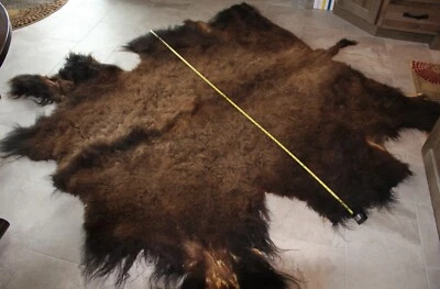 American Bison Buffalo Hide Robe Skin Commercial Tanned 72" wide by 80" + length - Image 1 of 4