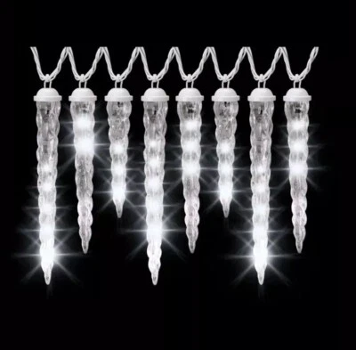 Cadena de luces GEMMY LED Lightshow estrella fugaz (8) varias longitudes Icicles 7' NUEVO Foto 1 de 4