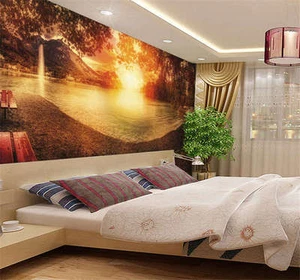 Beauty Orage Sunset Lake Full Wall Mural Photo Wallpaper Print Kid Home 3D Decal - Picture 1 of 8