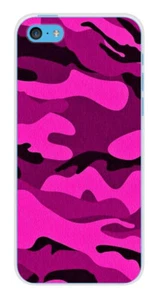 Coque en silicone imprimée compatible Apple iPhone 5C Camouflage rose - Photo 1 sur 3
