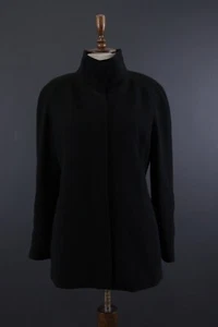 Max Mara Black Wool Single Breasted Short Coat Jakcet GB 14 US 12 IT 46 - Picture 1 of 14