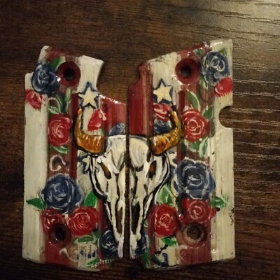 Sig sauer p238 grips,flag skull,hand painted  - Image 1 of 2