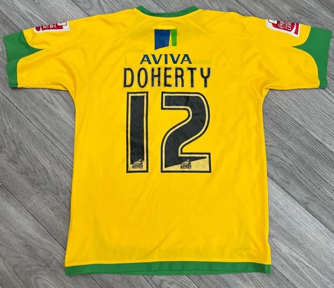 Norwich City 2008/2010 Home Football Shirt Jersey Doherty #12 Size M Cover