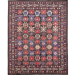 Alfombra de lana oriental tribal kurda colorida hecha a mano (8' x 10') - Imagen 1 de 12