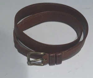 VTG Coach Made In NEW YORK CITY Brown Leather Belt 6811 Solid Brass Buckle 38/95 - Picture 1 of 9