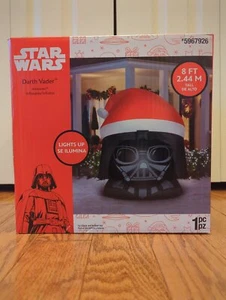 STAR WARS 8 Foot Tall LED Darth Vader Head Christmas Airblown Inflatable Gemmy - Picture 1 of 4