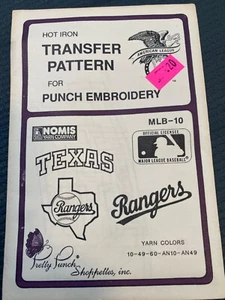 Punch Embroidery Transfer Pattern Texas Rangers MLB Vintage 1987 NOS - Picture 1 of 2