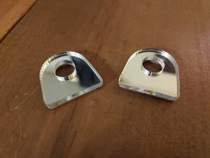 2 PC Chrome/Silver Door Lock Grommet Inserts (Adhesive) - Ford Mustang 2005-2014 - Picture 1 of 3