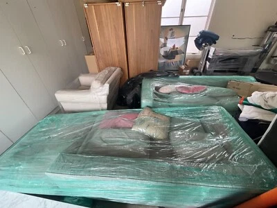 juego sofá salón cuero usado Foto 1 de 4