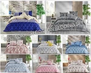 Turkish Cotton 5 PC Comforter Set - Handmade Bedding - All Sizes With Cushions!! - Picture 1 of 33