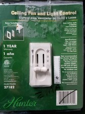 Hunter Ceiling Fan Fan/Light Dual Slide Wall Control 3 Speed 27182
