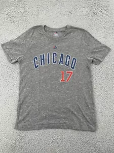 Camisa Chicago Cubs Niños Jóvenes Grande Gris Manga Corta Camiseta Kris Bryant Majestuosa - Imagen 1 de 7