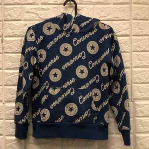 Converse Star all over logo kids cornflower blue sweatshirt hoodie youth size S - Picture 1 of 5