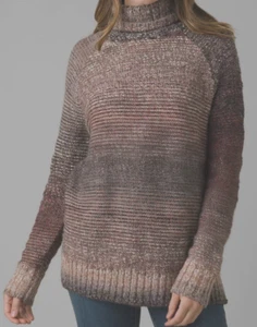 PrAna Herbst Zügel Pullover Große Tunika Länge Multi Danish Blau Rollkragen Wolle B - Bild 1 von 15
