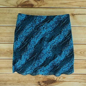 New York & Company Skirt Womens Sz XL Blue Geometric Stretch Waist Lined Pull-On - Picture 1 of 6
