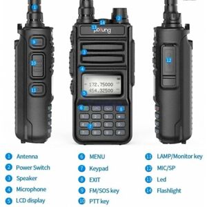 POFUNG P-15 UV VHF/UHF + USB 5W VHF 144-146 & UHF 430-440MHZ DUAL DISPLAY