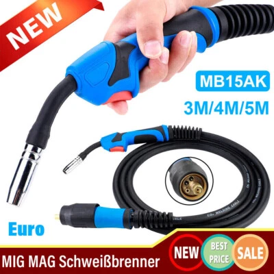 MARKENLOS (无品牌) 3M/5M/4M MIG MAG Schutzgas Schlauchpaket Schweißbrenner Brenner MB15 Eurozentral