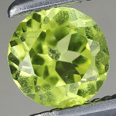 0.39ct t.w 4.8x4.6mm Round Natural Unheated Untreated Green Peridot, Myanmar - image 1 of 4