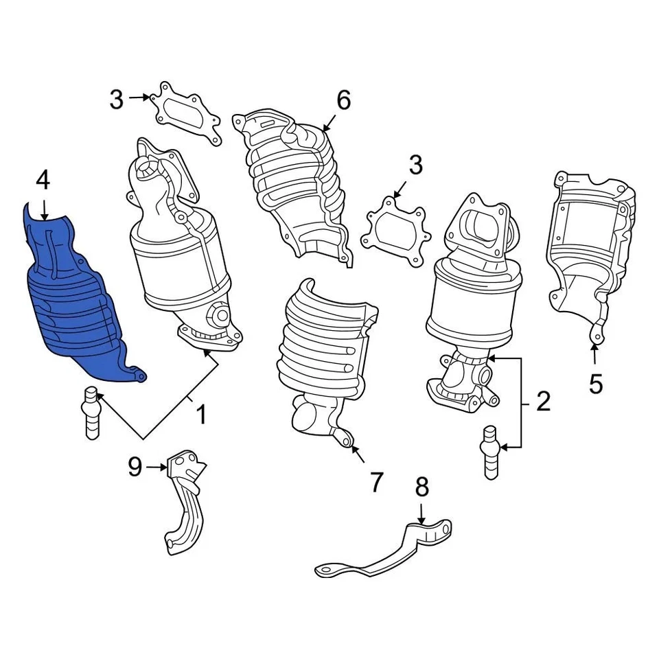For Acura TL 04-08 Acura 18121RCAA00 Front Outer Exhaust Manifold Heat Shield - Image 1 of 4