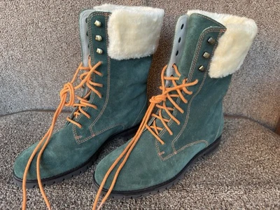 Cole Haan Gamuza Forrada de Vellón Botas Impermeables Verde EE. UU. 8 D36353 AIR BECCA NUEVAS Foto 1 de 4